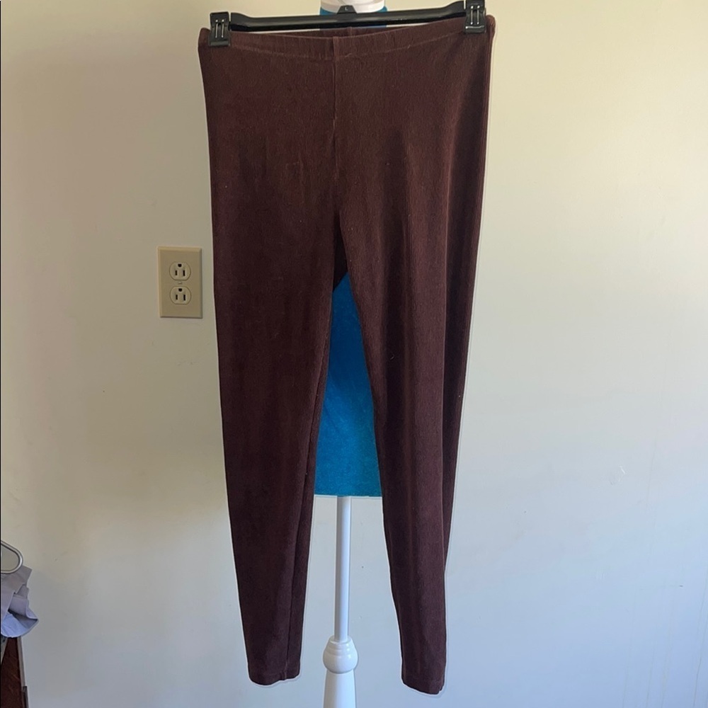 Poof! Women's Brown Leggings Ribbed